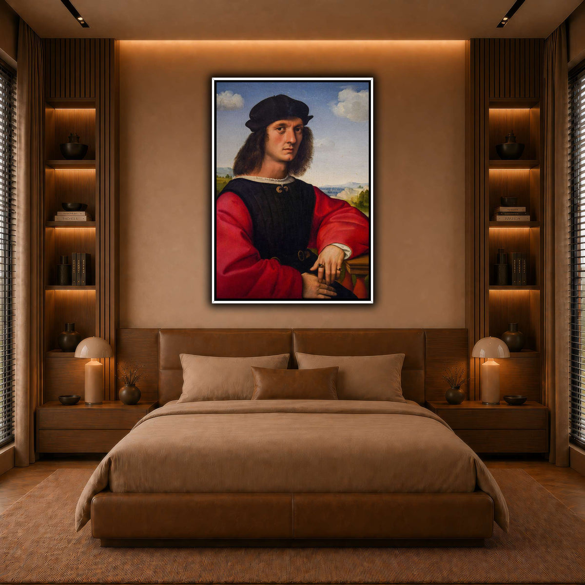 Raffaello_Sanzio_Agnolo_Doni's_portrait warm-bedroom
