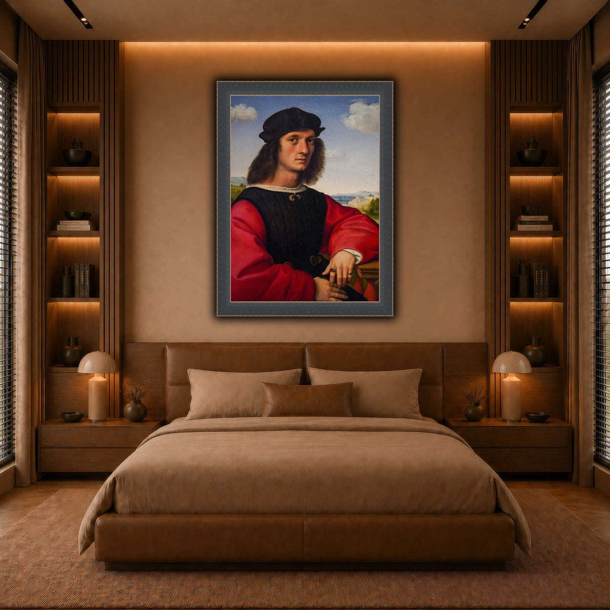 Raffaello_Sanzio_Agnolo_Doni's_portrait warm-bedroom