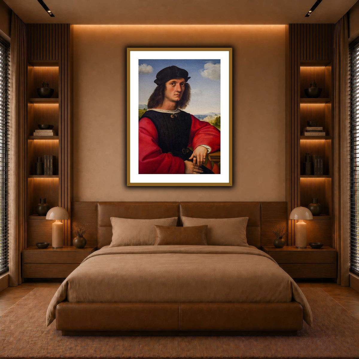 Raffaello_Sanzio_Agnolo_Doni's_portrait warm-bedroom