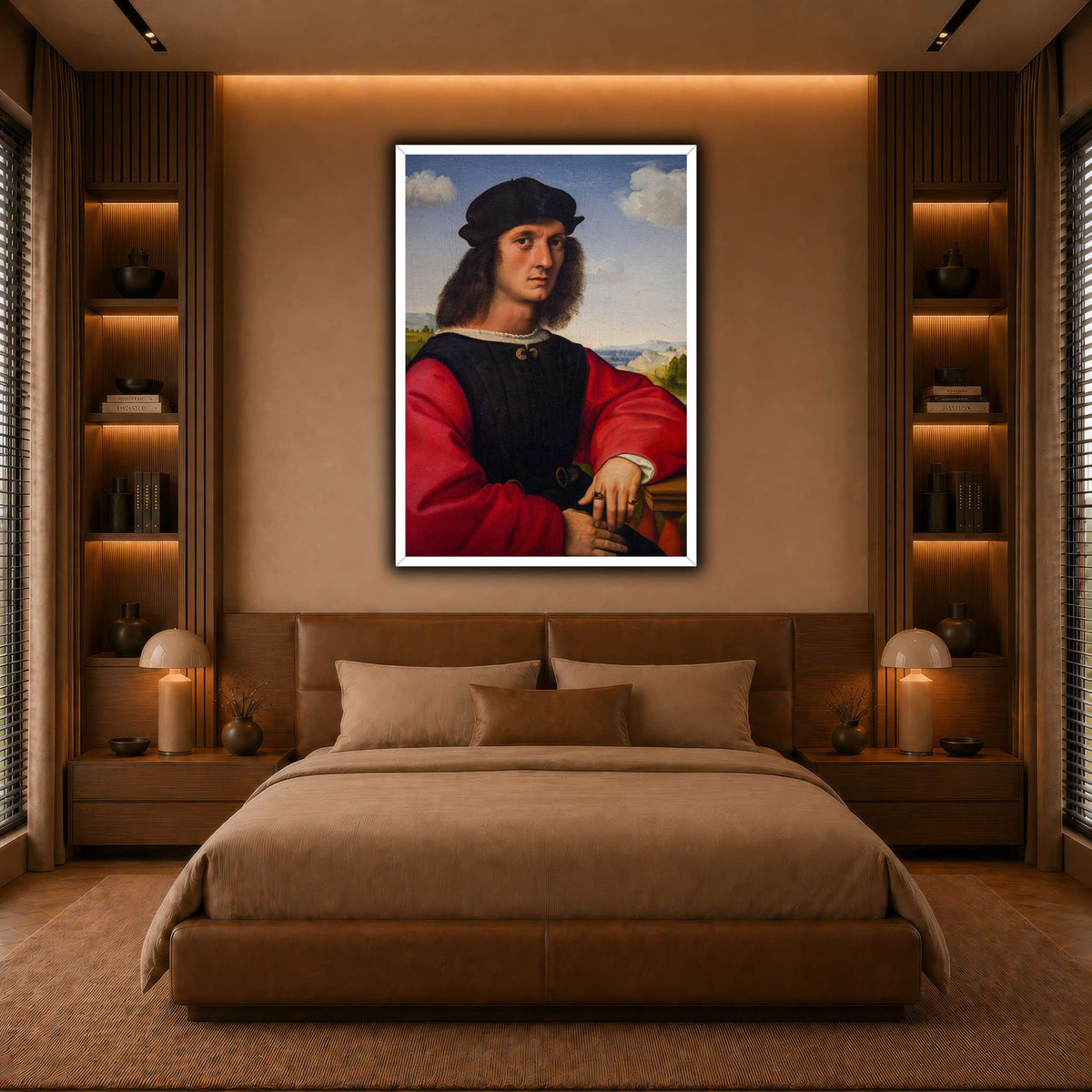 Raffaello_Sanzio_Agnolo_Doni's_portrait warm-bedroom
