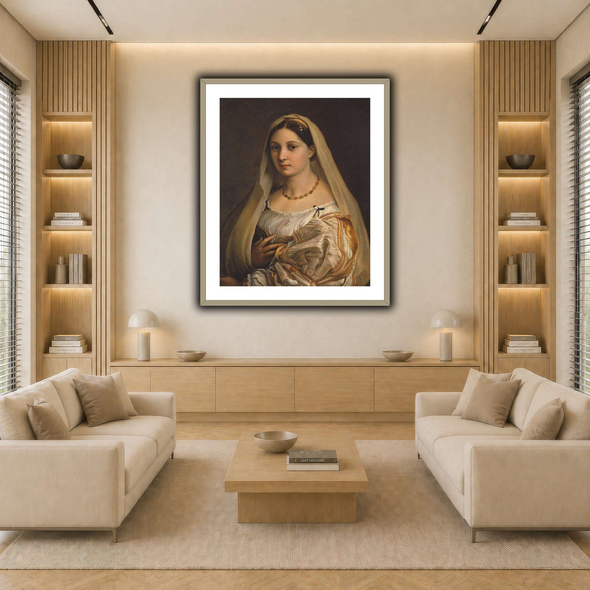 Raffaello_Sanzio_La_Donna_Velata light neutral-living room