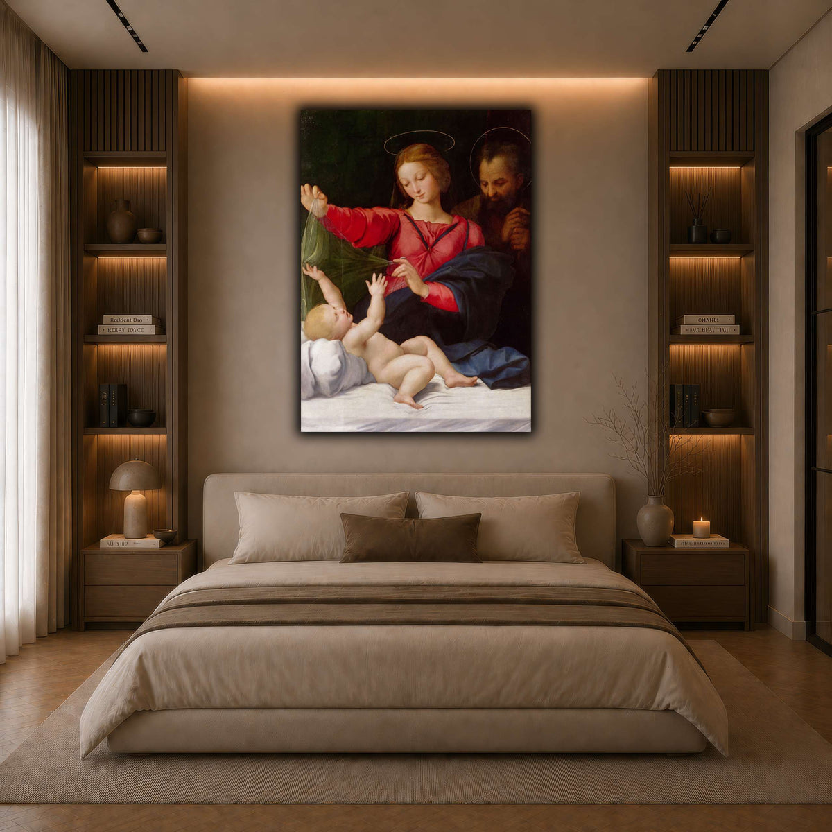 Raffaello_Sanzio_La_Madone_de_Lorette dark neutral-bedroom