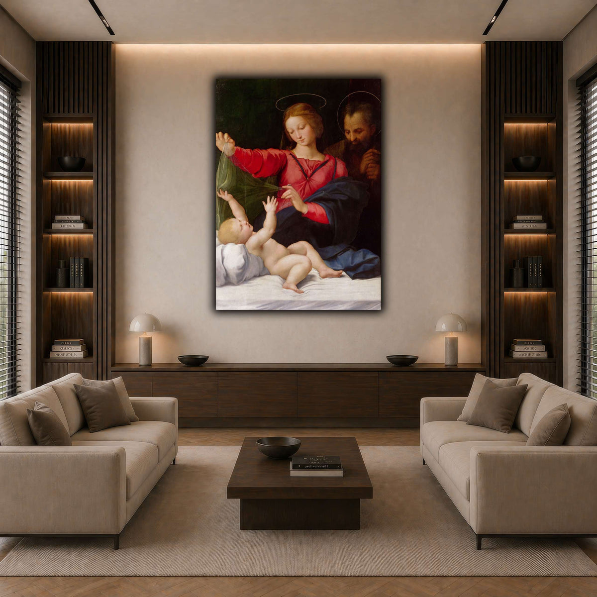 Raffaello_Sanzio_La_Madone_de_Lorette dark neutral-living room
