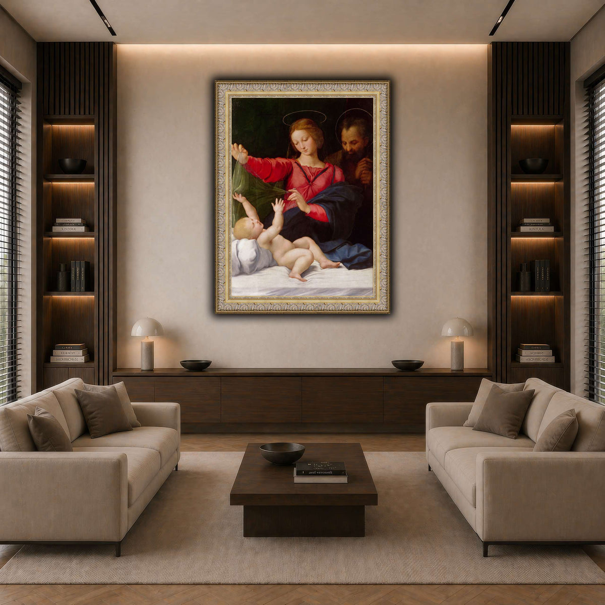 Raffaello_Sanzio_La_Madone_de_Lorette dark neutral-living room
