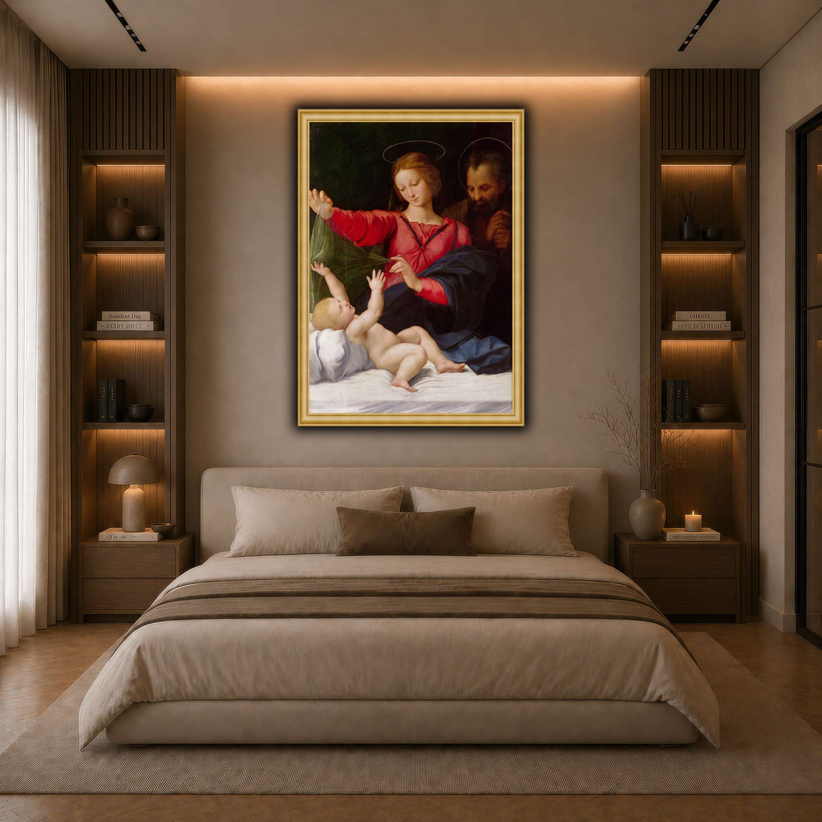 Raffaello_Sanzio_La_Madone_de_Lorette dark neutral-bedroom