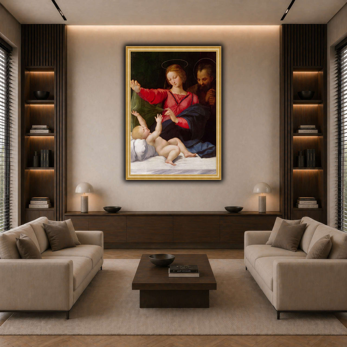 Raffaello_Sanzio_La_Madone_de_Lorette dark neutral-living room