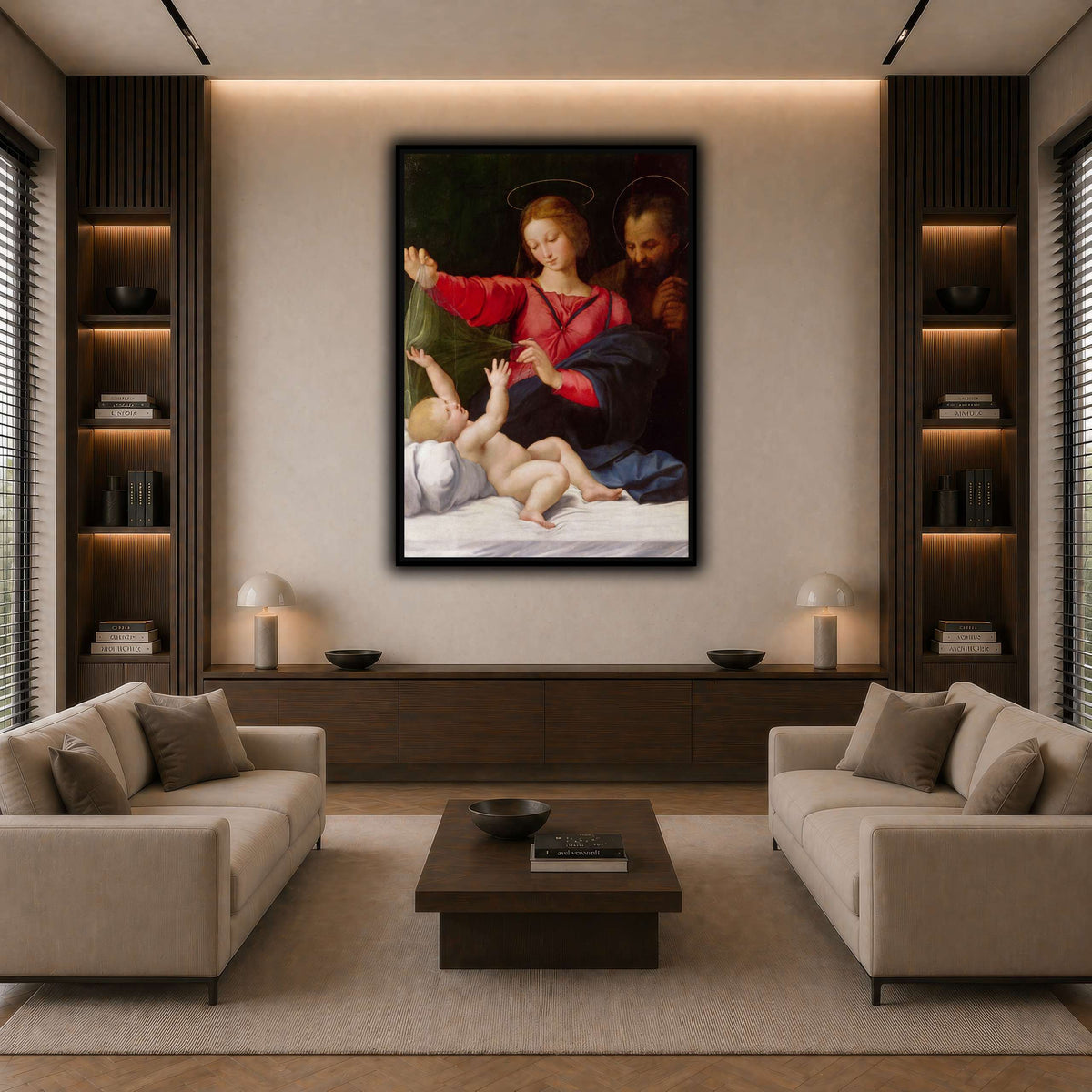 Raffaello_Sanzio_La_Madone_de_Lorette dark neutral-living room