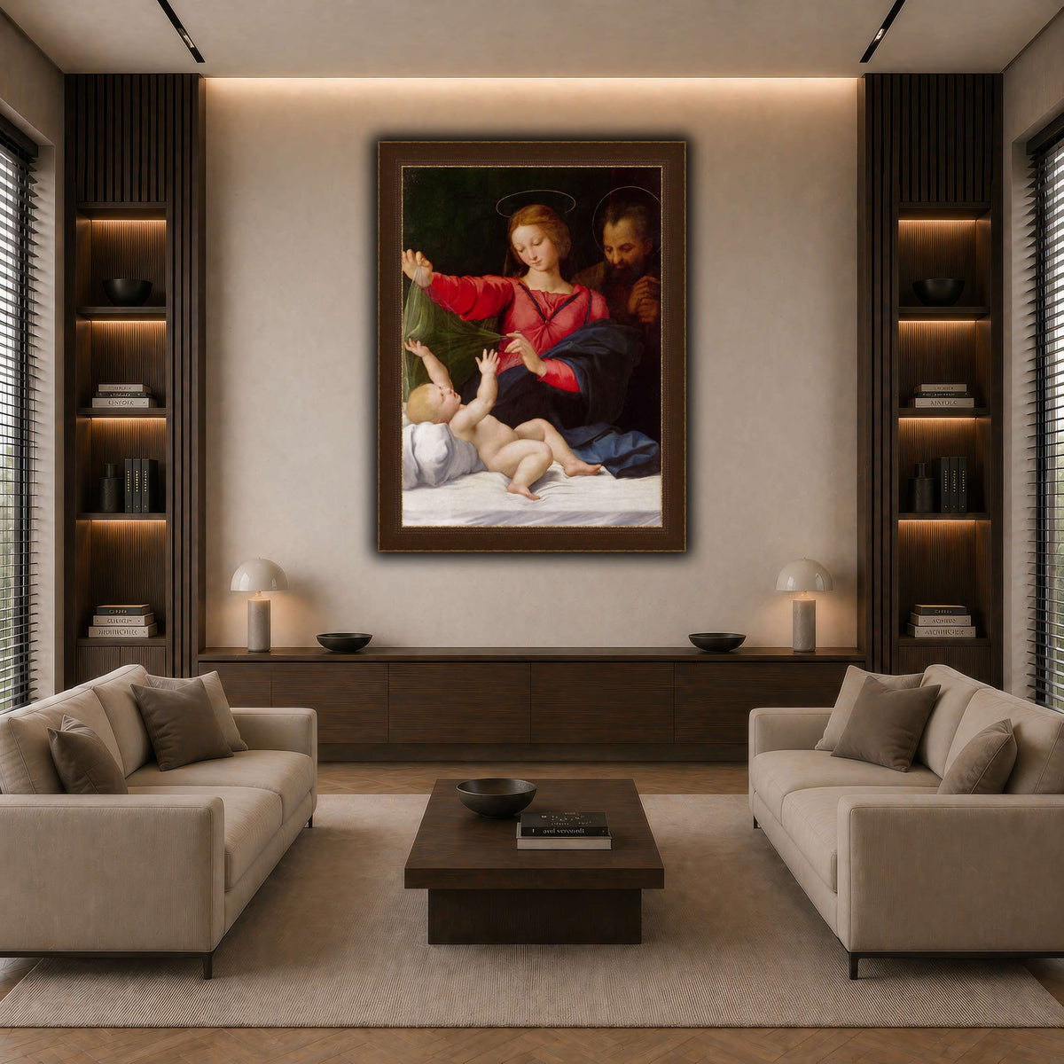 Raffaello_Sanzio_La_Madone_de_Lorette dark neutral-living room