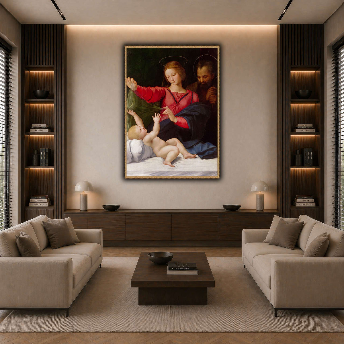 Raffaello_Sanzio_La_Madone_de_Lorette dark neutral-living room