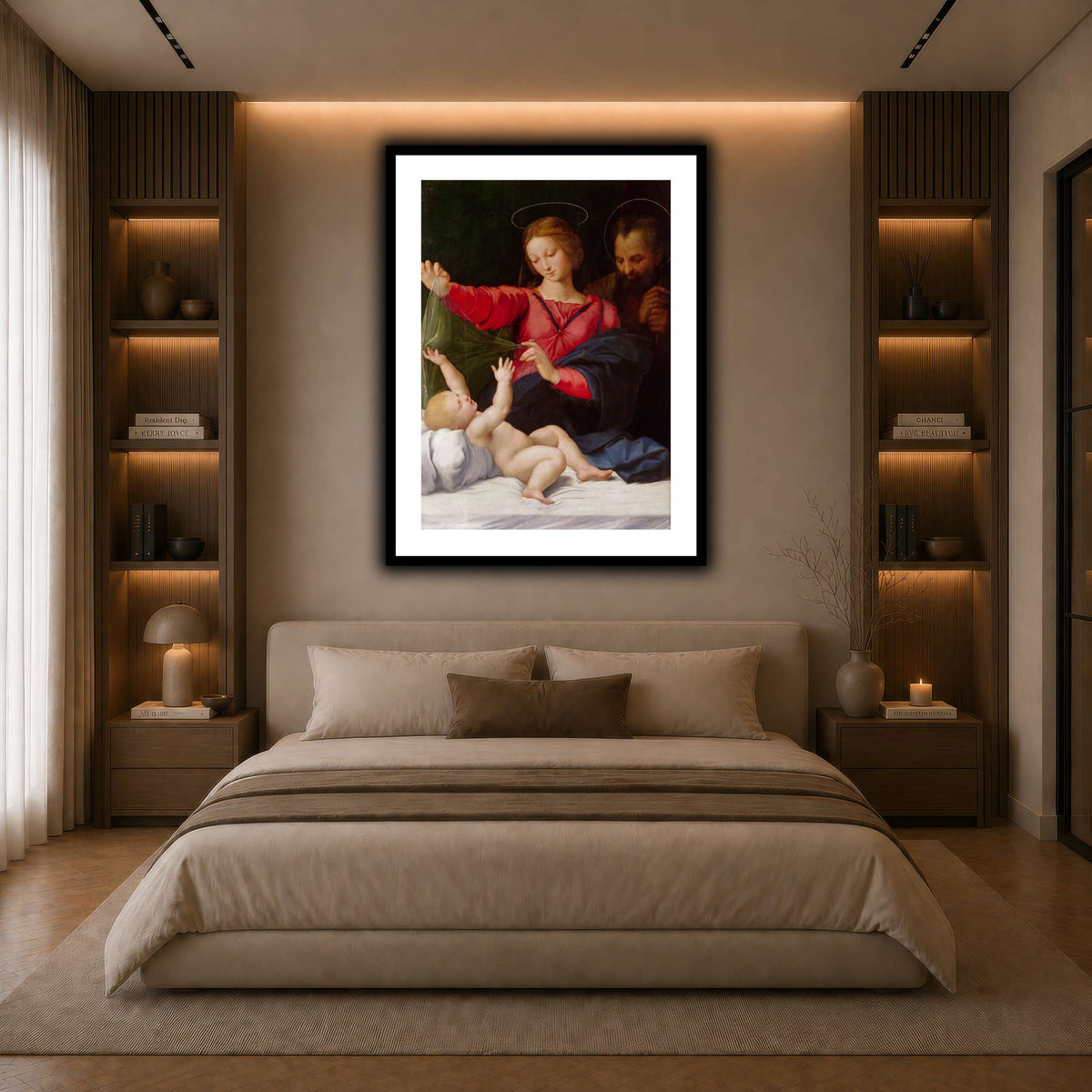 Raffaello_Sanzio_La_Madone_de_Lorette dark neutral-bedroom