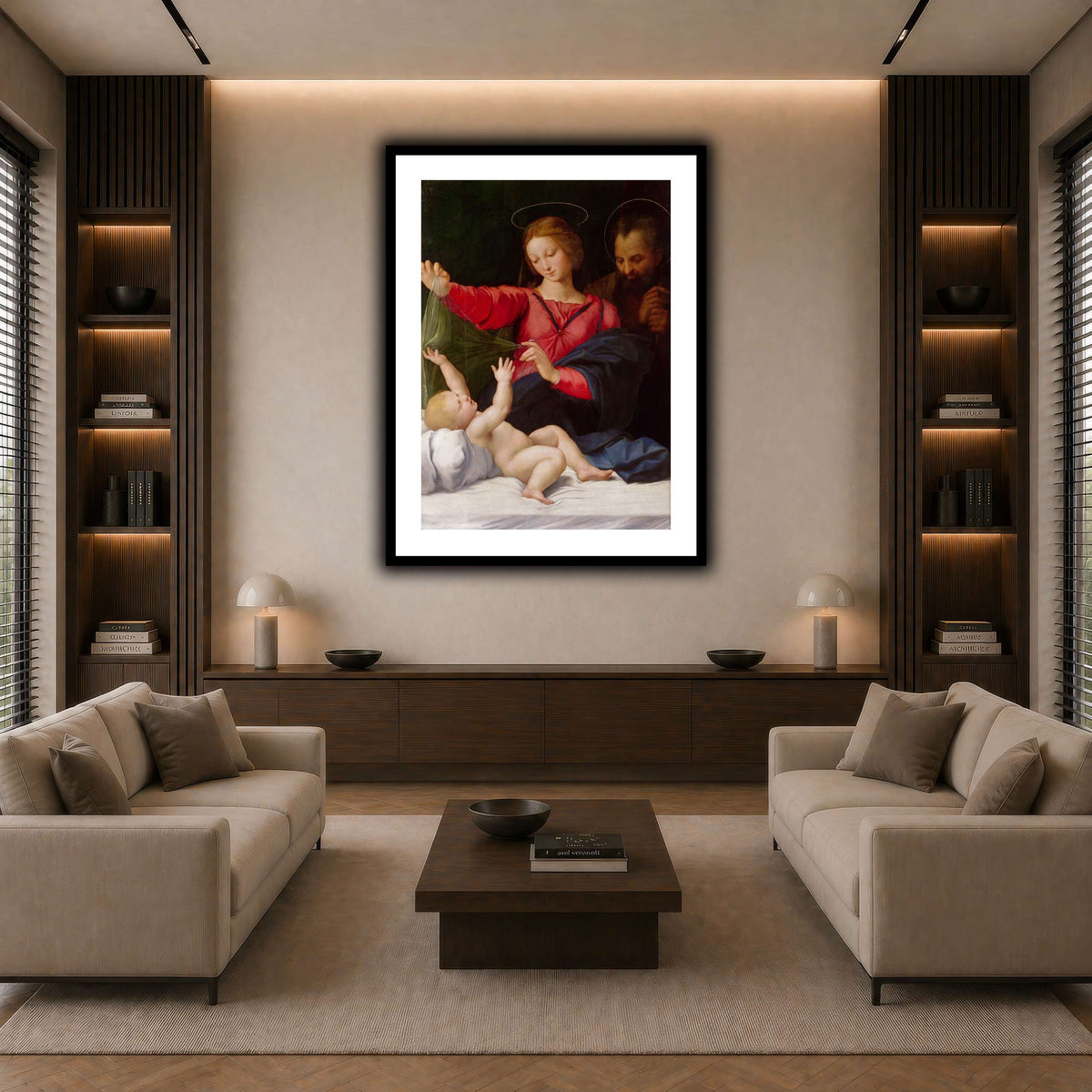 Raffaello_Sanzio_La_Madone_de_Lorette dark neutral-living room