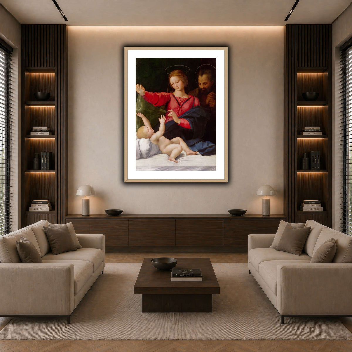 Raffaello_Sanzio_La_Madone_de_Lorette dark neutral-living room