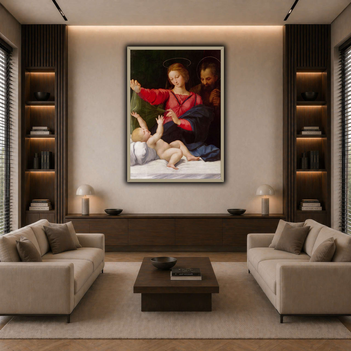 Raffaello_Sanzio_La_Madone_de_Lorette dark neutral-living room