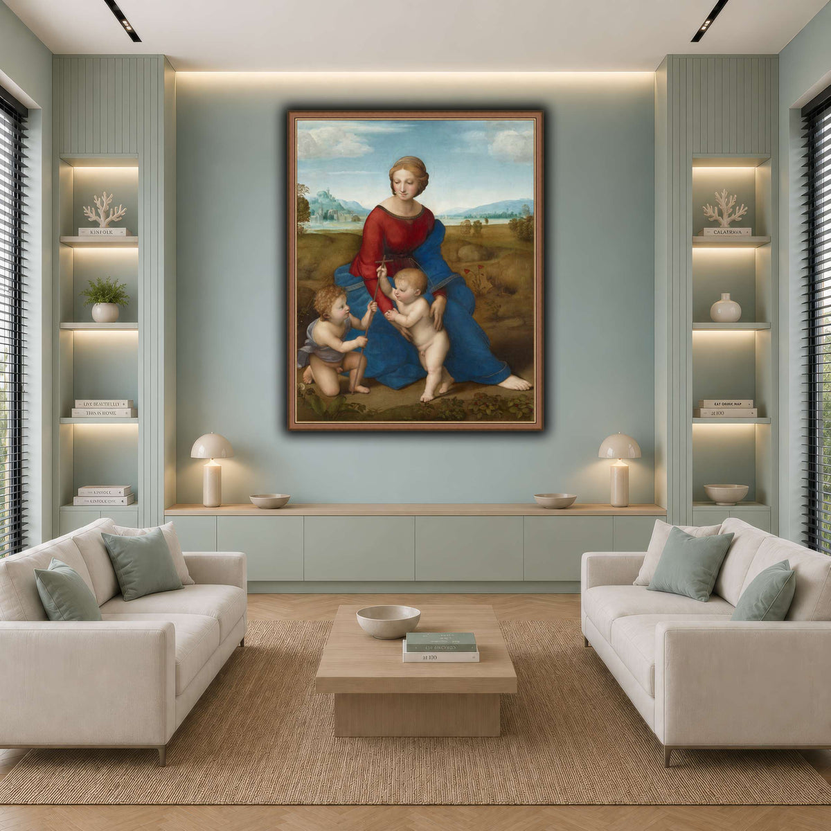 Raffaello_Sanzio_Madonna_in_the_Meadow cool-living room