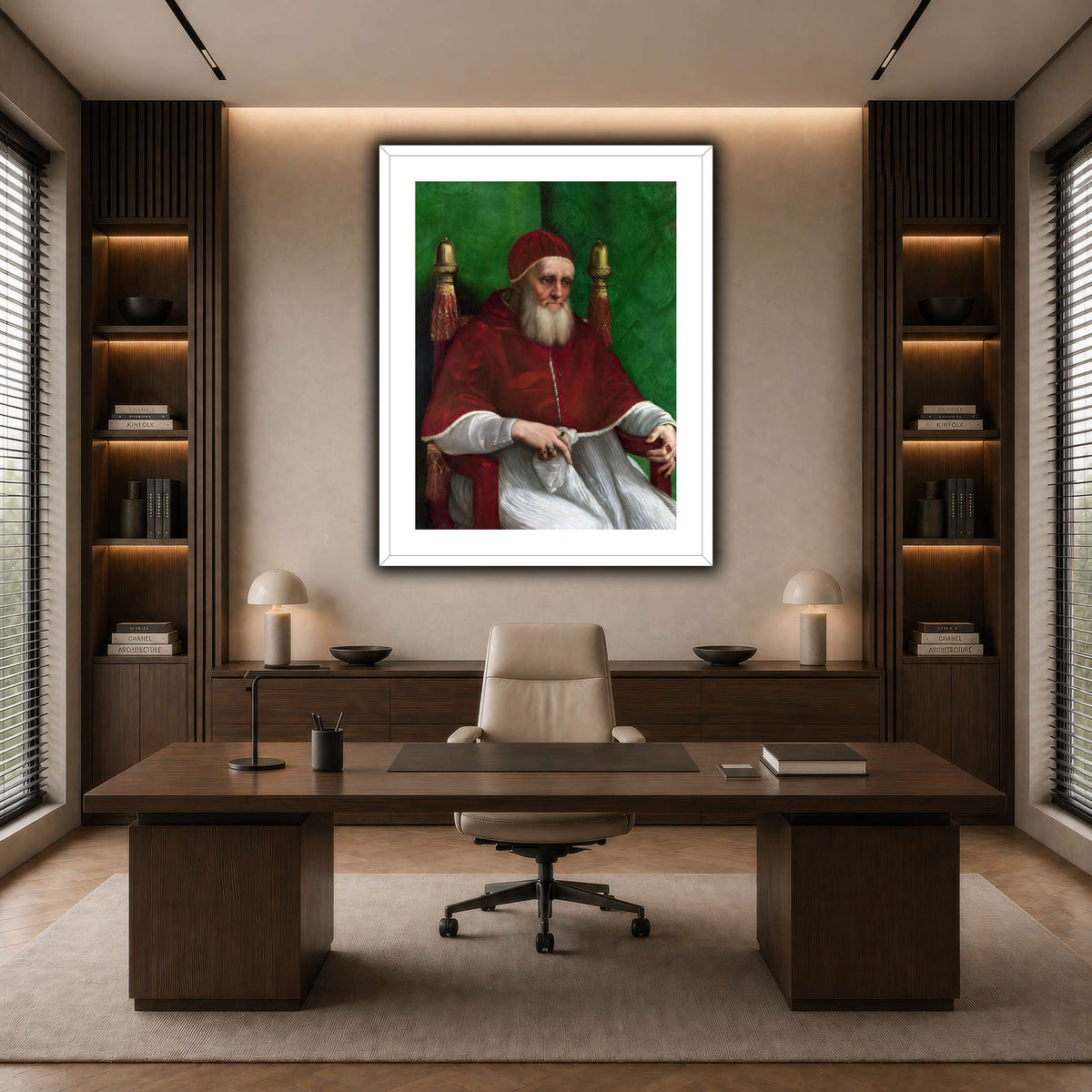 Raffaello_Sanzio_Pope_Julius_II dark neutral-office