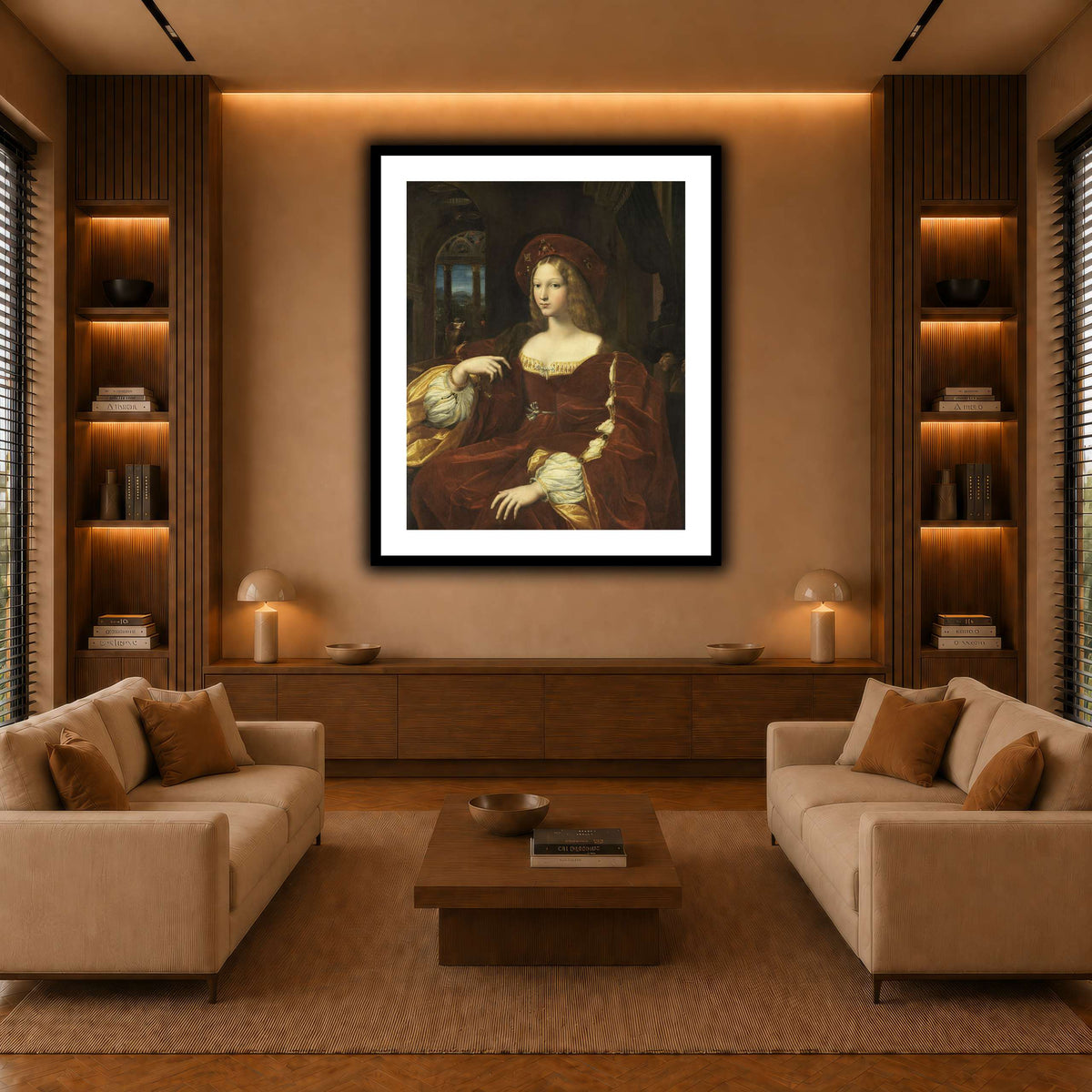 Raffaello_Sanzio_Portrait_de_Jeanne_d'Aragon warm-living-room