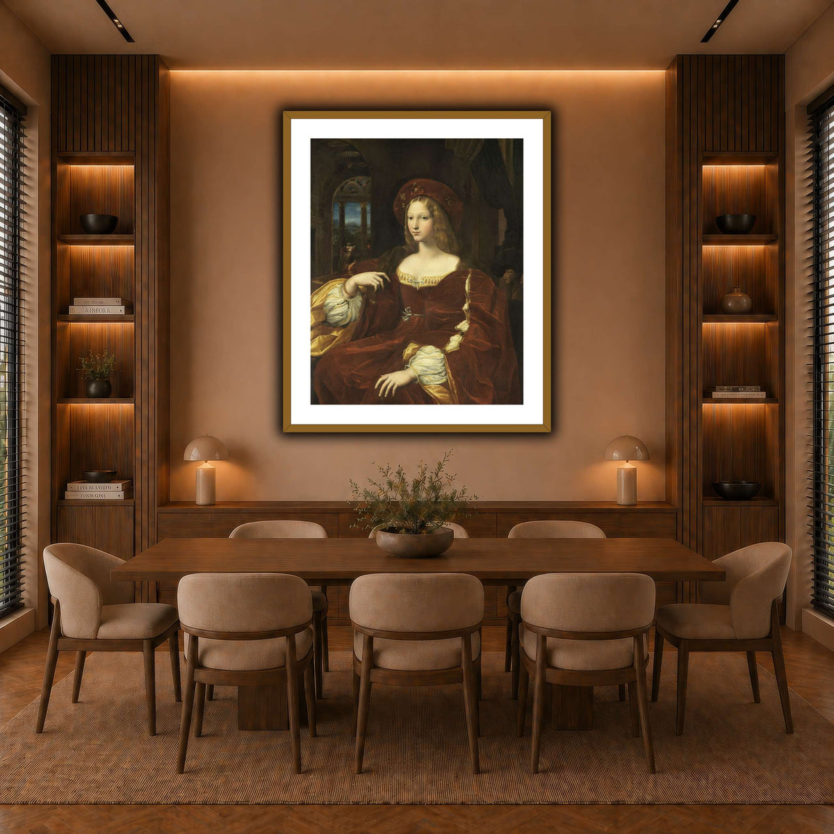 Raffaello_Sanzio_Portrait_de_Jeanne_d'Aragon warm-dining room