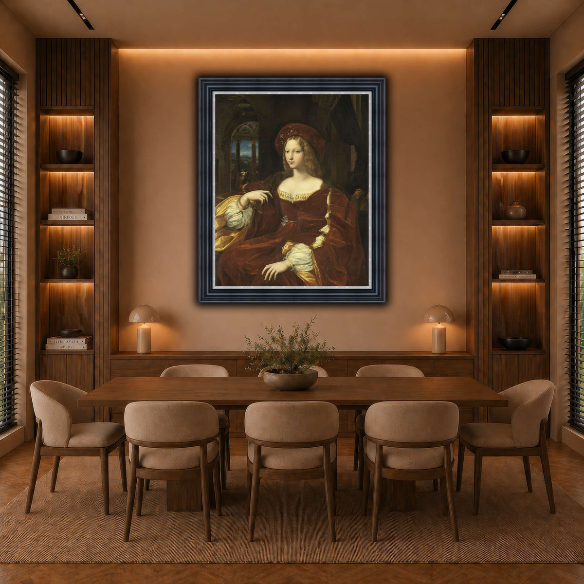 Raffaello_Sanzio_Portrait_de_Jeanne_d'Aragon warm-dining room