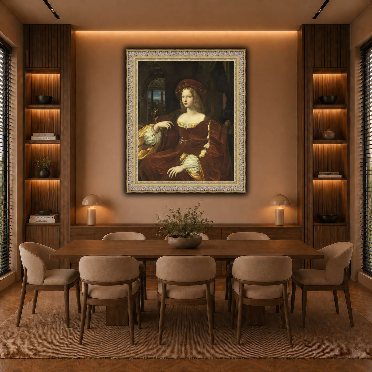 Raffaello_Sanzio_Portrait_de_Jeanne_d'Aragon warm-dining room
