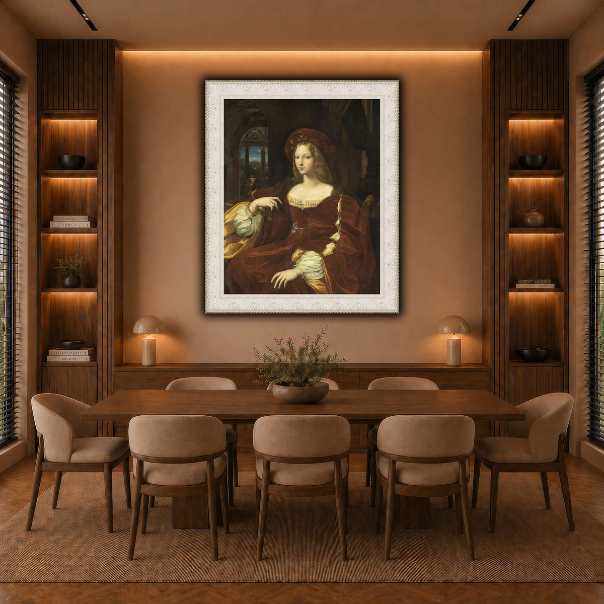 Raffaello_Sanzio_Portrait_de_Jeanne_d'Aragon warm-dining room