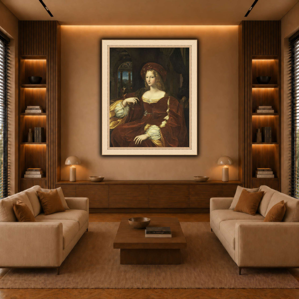 Raffaello_Sanzio_Portrait_de_Jeanne_d'Aragon warm-living-room