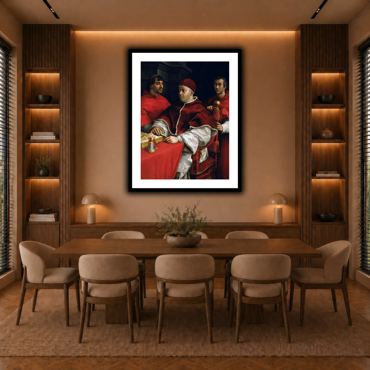 Raffaello_Sanzio_Portrait_of_Pope_Leo_X_and_his_cousins,_cardinals warm-dining room