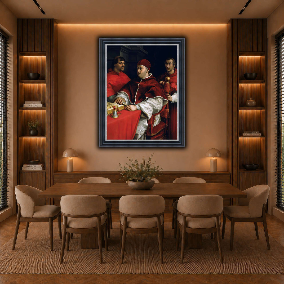 Raffaello_Sanzio_Portrait_of_Pope_Leo_X_and_his_cousins,_cardinals warm-dining room