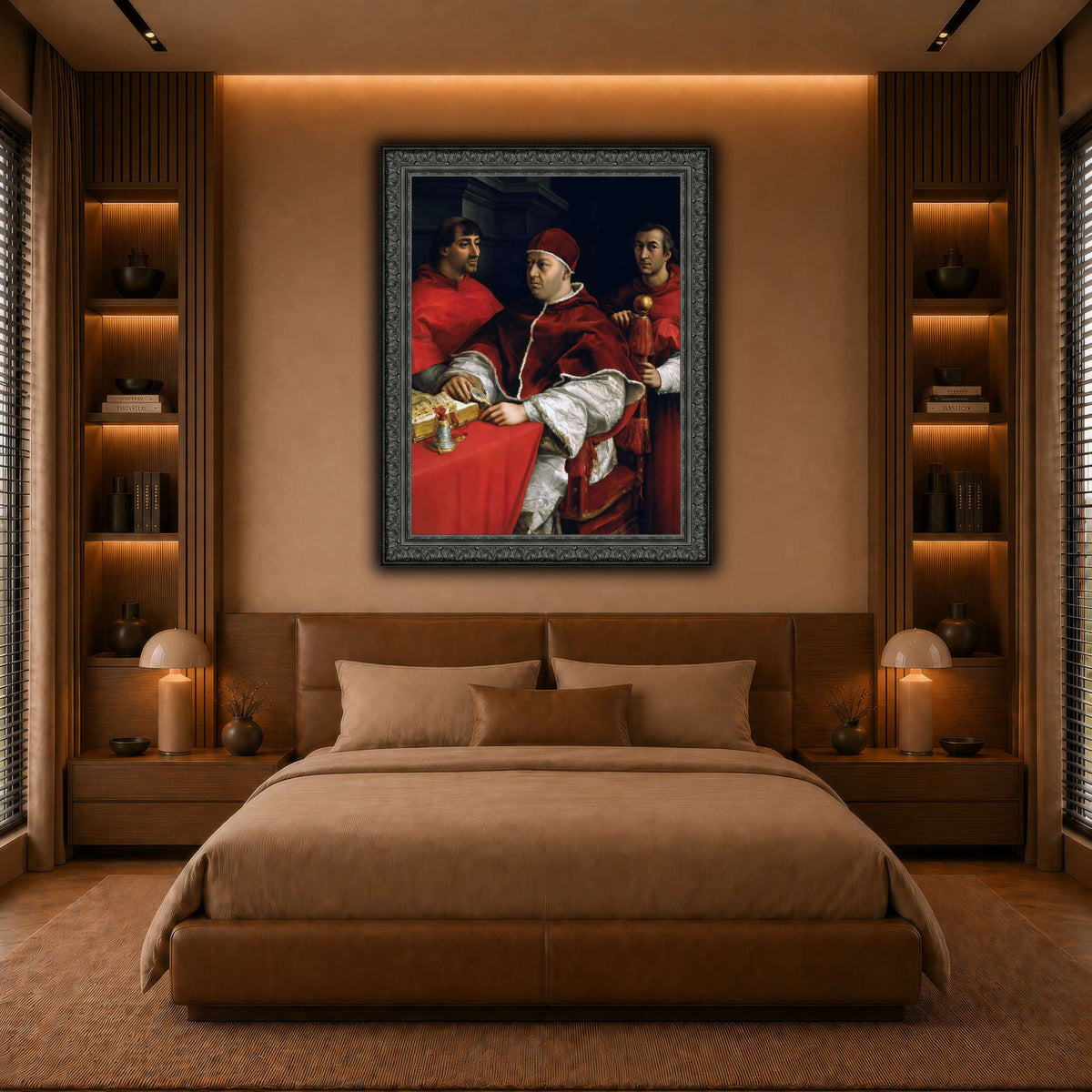 Raffaello_Sanzio_Portrait_of_Pope_Leo_X_and_his_cousins,_cardinals warm-bedroom