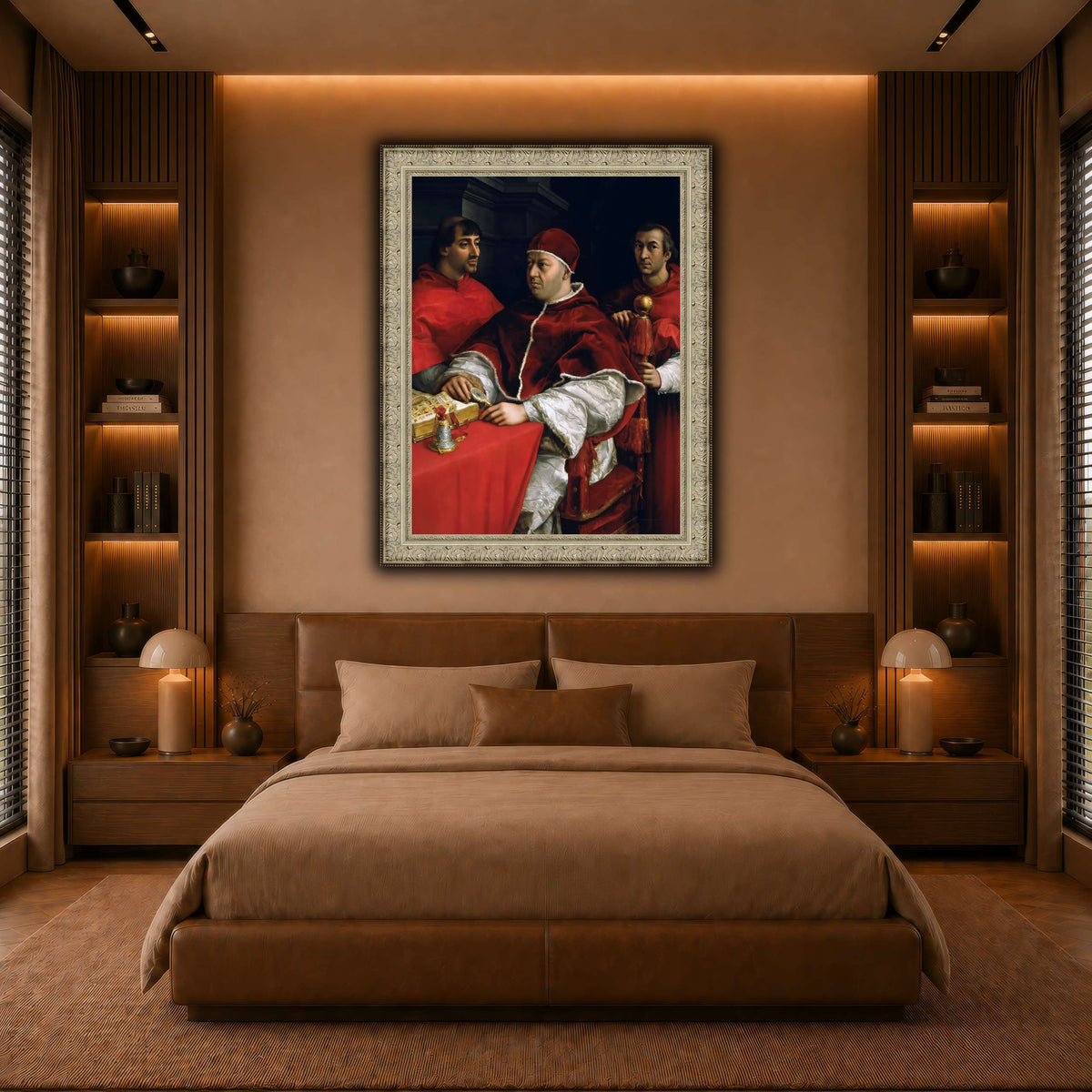 Raffaello_Sanzio_Portrait_of_Pope_Leo_X_and_his_cousins,_cardinals warm-bedroom