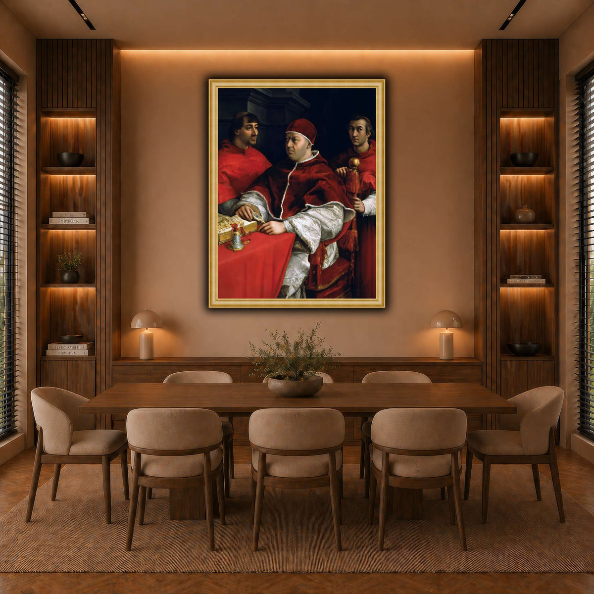 Raffaello_Sanzio_Portrait_of_Pope_Leo_X_and_his_cousins,_cardinals warm-dining room