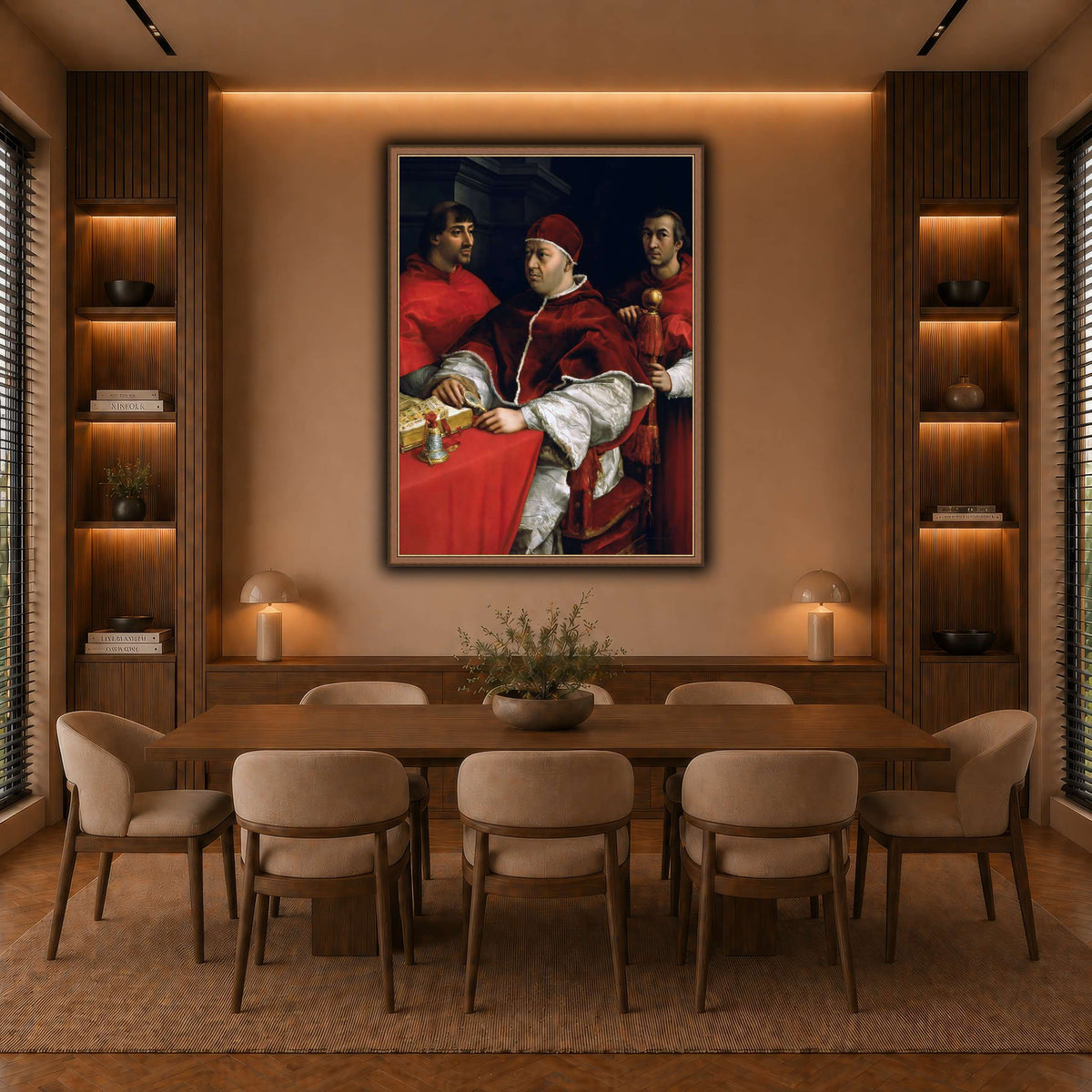 Raffaello_Sanzio_Portrait_of_Pope_Leo_X_and_his_cousins,_cardinals warm-dining room