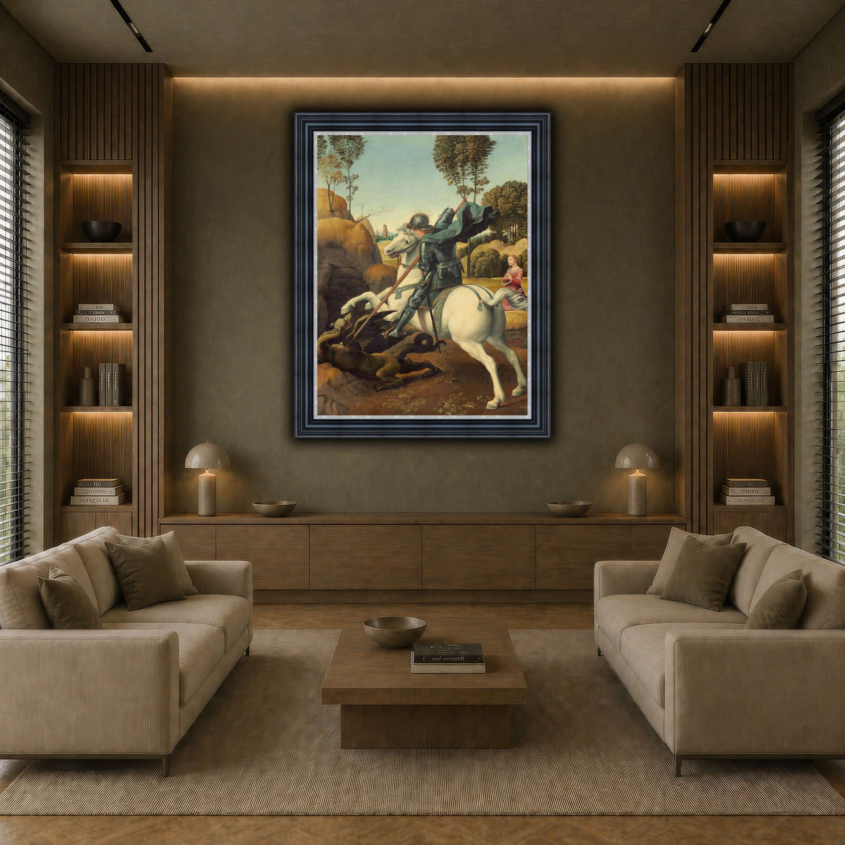 Raffaello_Sanzio_Saint_George_and_the_Dragon earth-living room