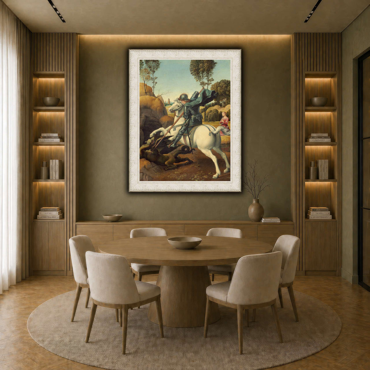 Raffaello_Sanzio_Saint_George_and_the_Dragon earth-dining room