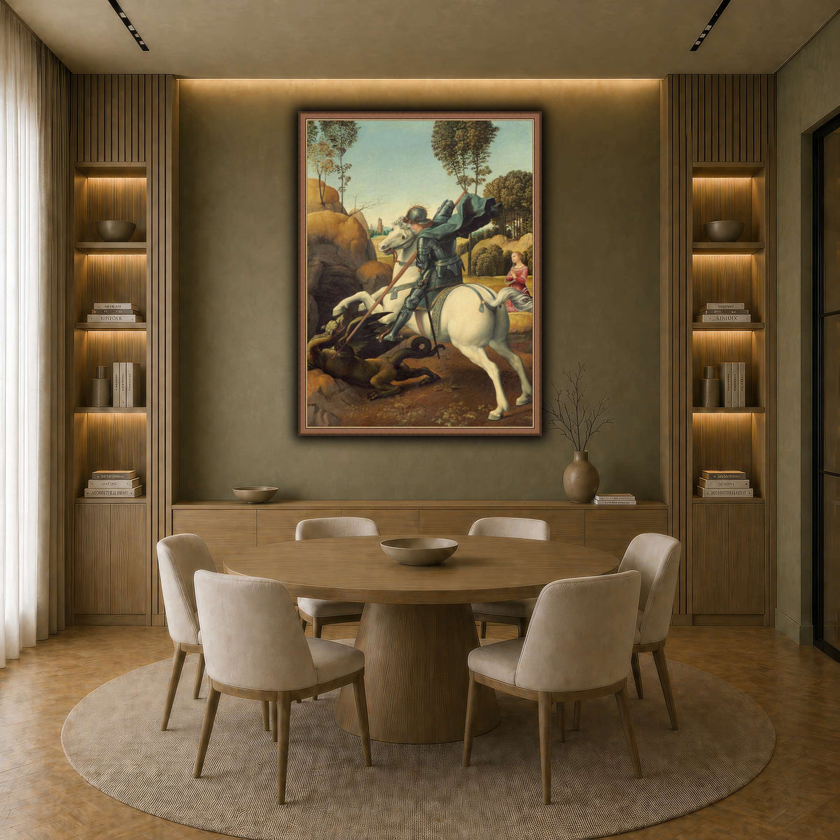Raffaello_Sanzio_Saint_George_and_the_Dragon earth-dining room