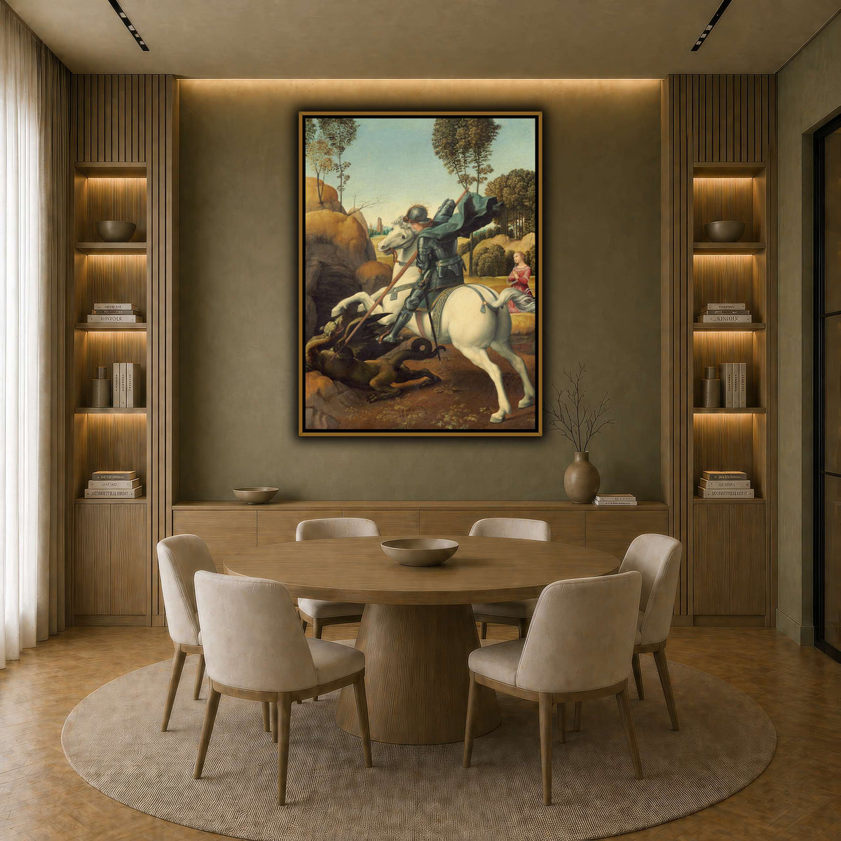 Raffaello_Sanzio_Saint_George_and_the_Dragon earth-dining room