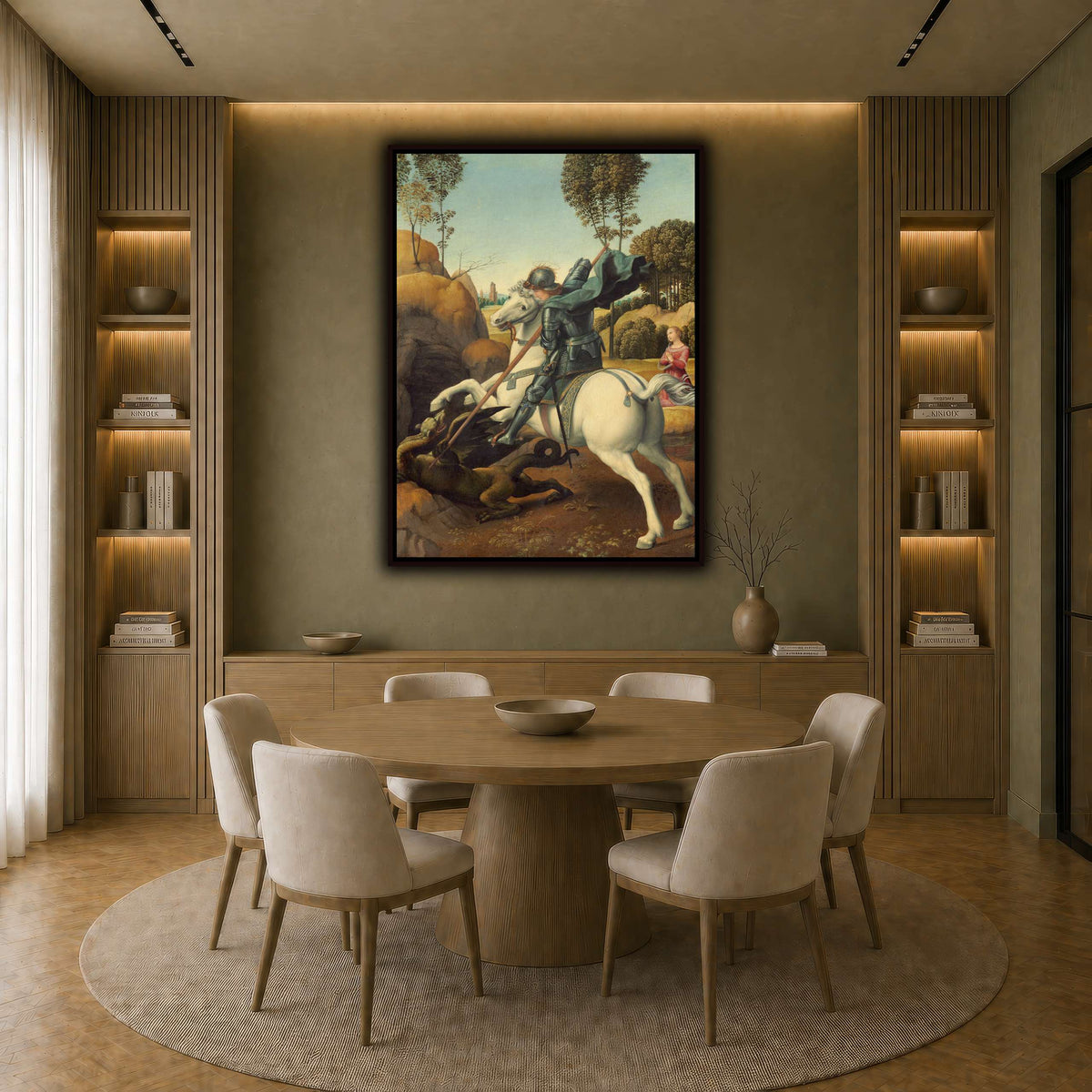 Raffaello_Sanzio_Saint_George_and_the_Dragon earth-dining room
