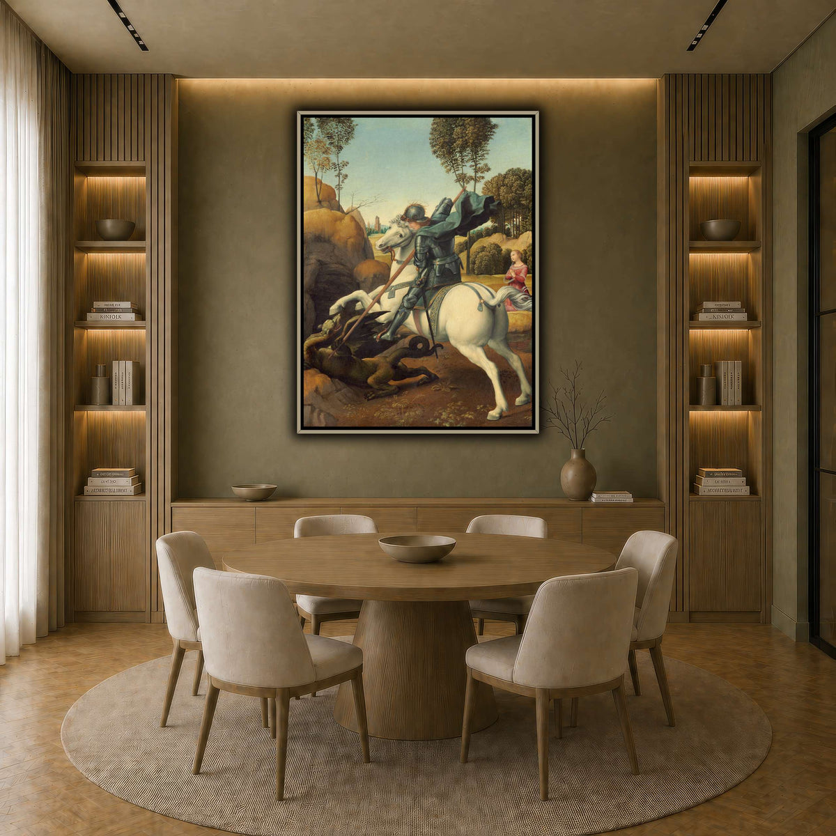 Raffaello_Sanzio_Saint_George_and_the_Dragon earth-dining room