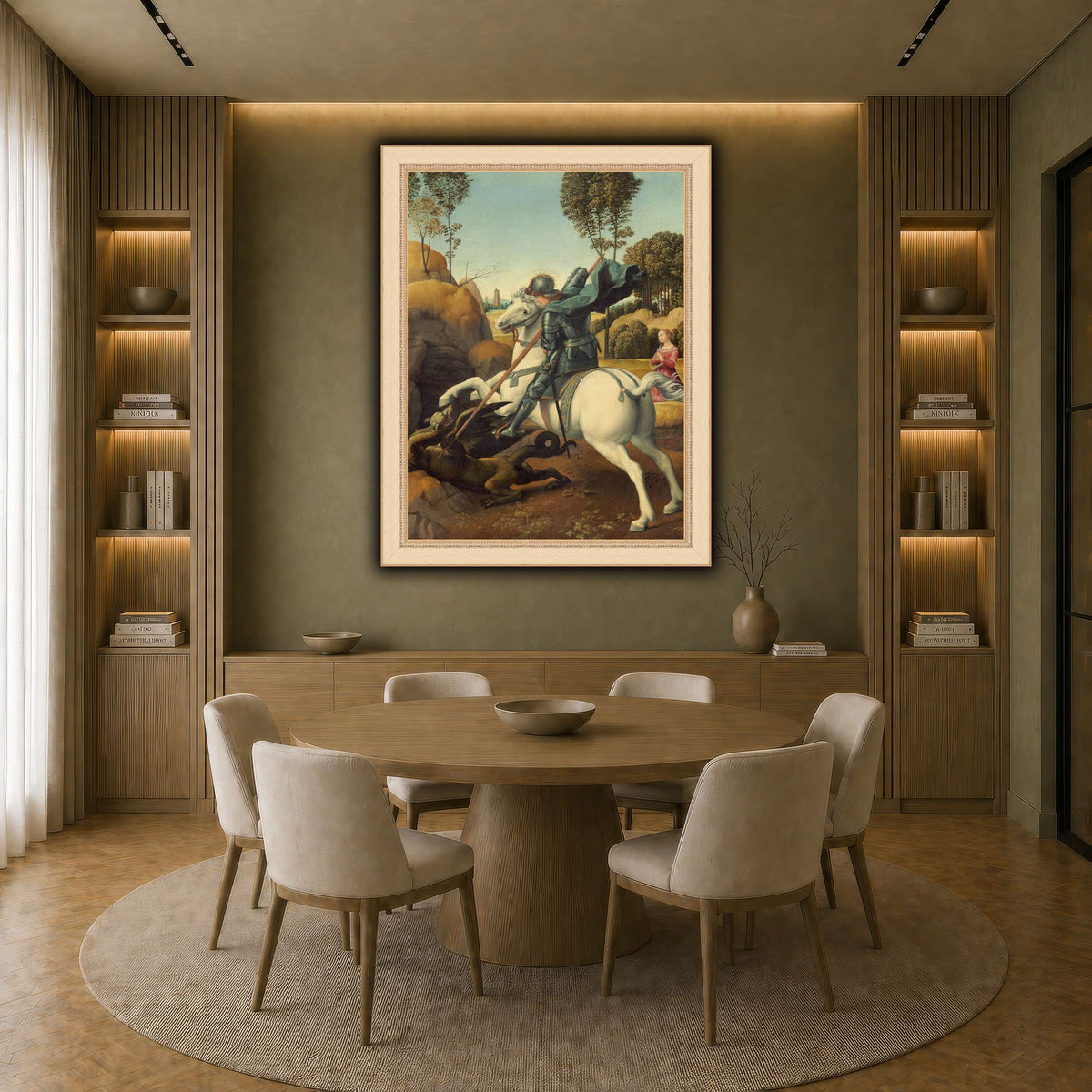 Raffaello_Sanzio_Saint_George_and_the_Dragon earth-dining room