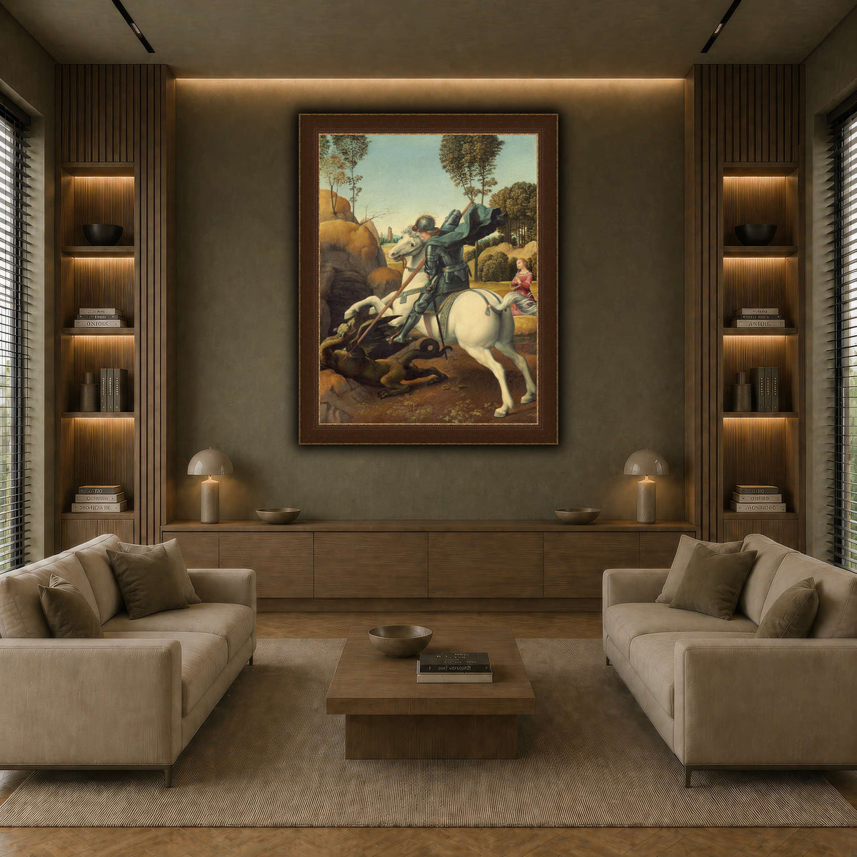 Raffaello_Sanzio_Saint_George_and_the_Dragon earth-living room