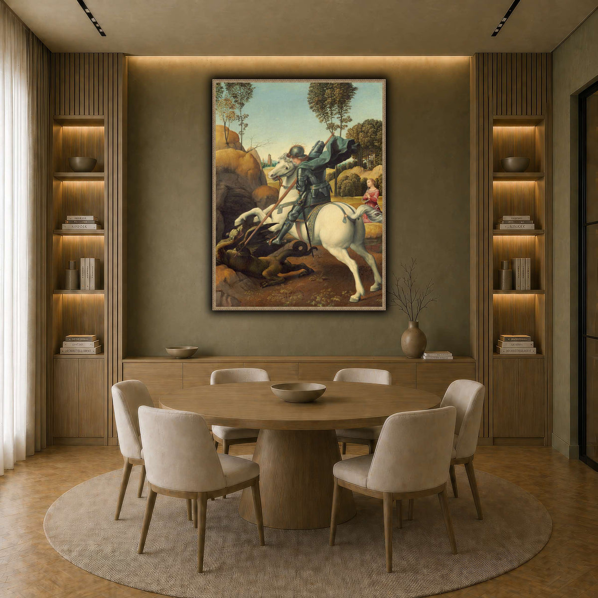 Raffaello_Sanzio_Saint_George_and_the_Dragon earth-dining room