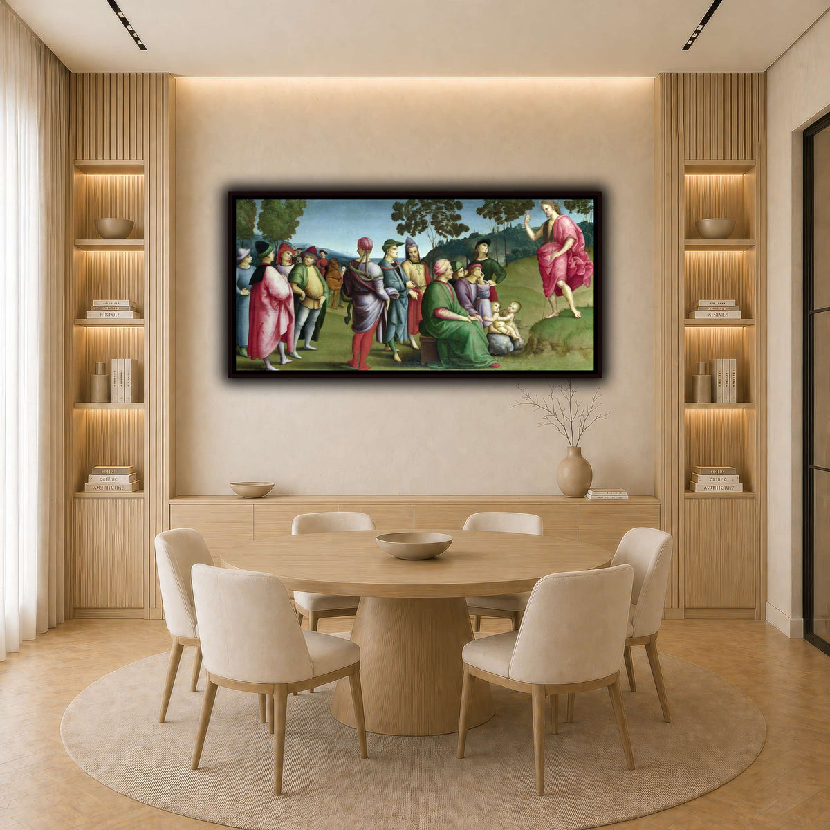 Raffaello_Sanzio_Saint_John_the_Baptist_Preaching light neutral-dining room