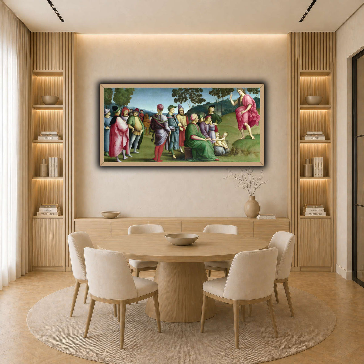 Raffaello_Sanzio_Saint_John_the_Baptist_Preaching light neutral-dining room