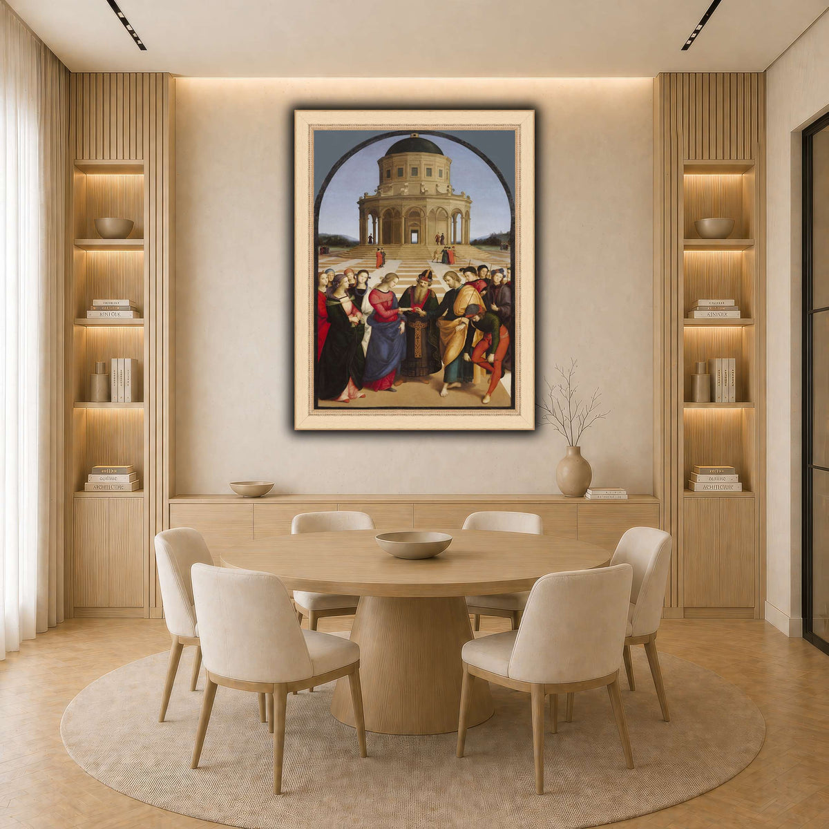 Raffaello_Sanzio_Spozalizio light neutral-dining room