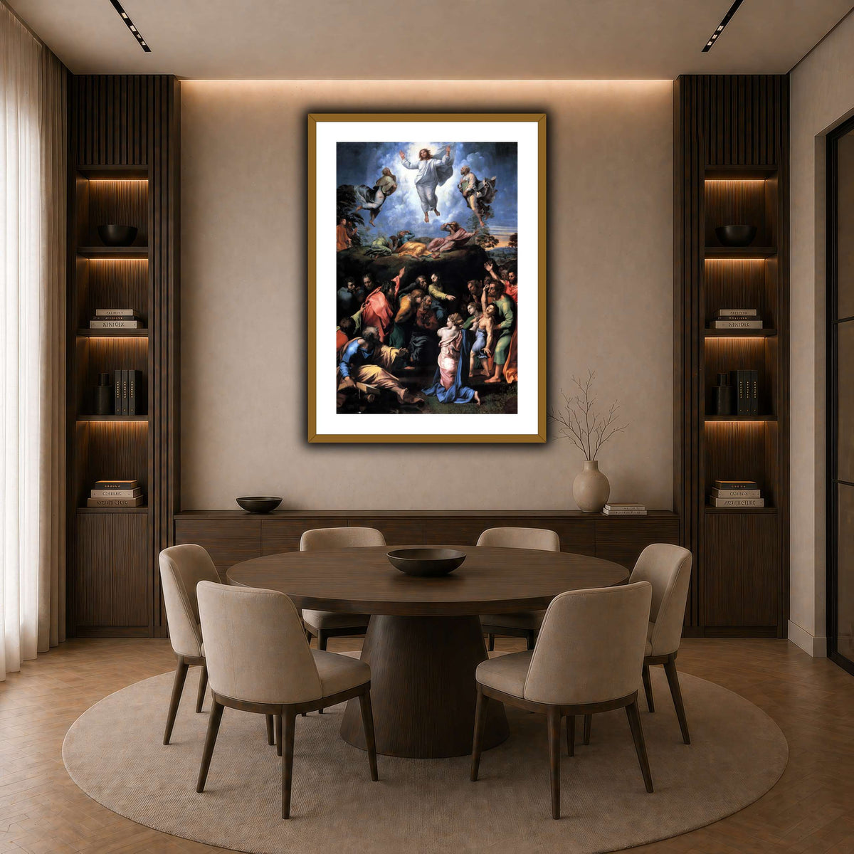 Raffaello_Sanzio_Transfiguration dark neutral-dining room