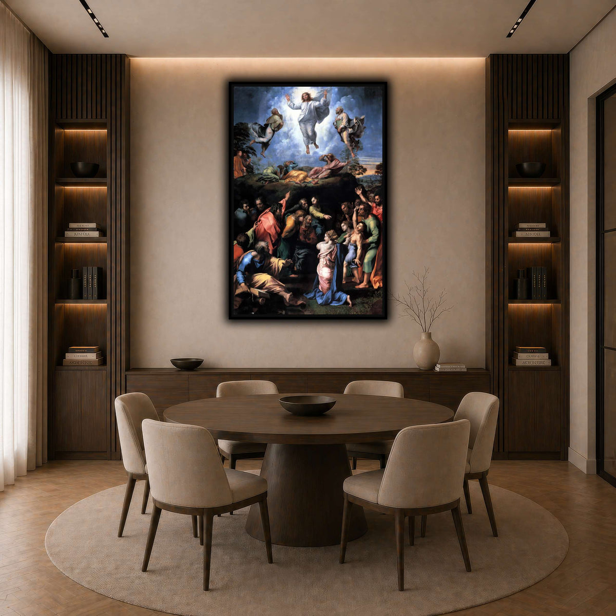 Raffaello_Sanzio_Transfiguration dark neutral-dining room