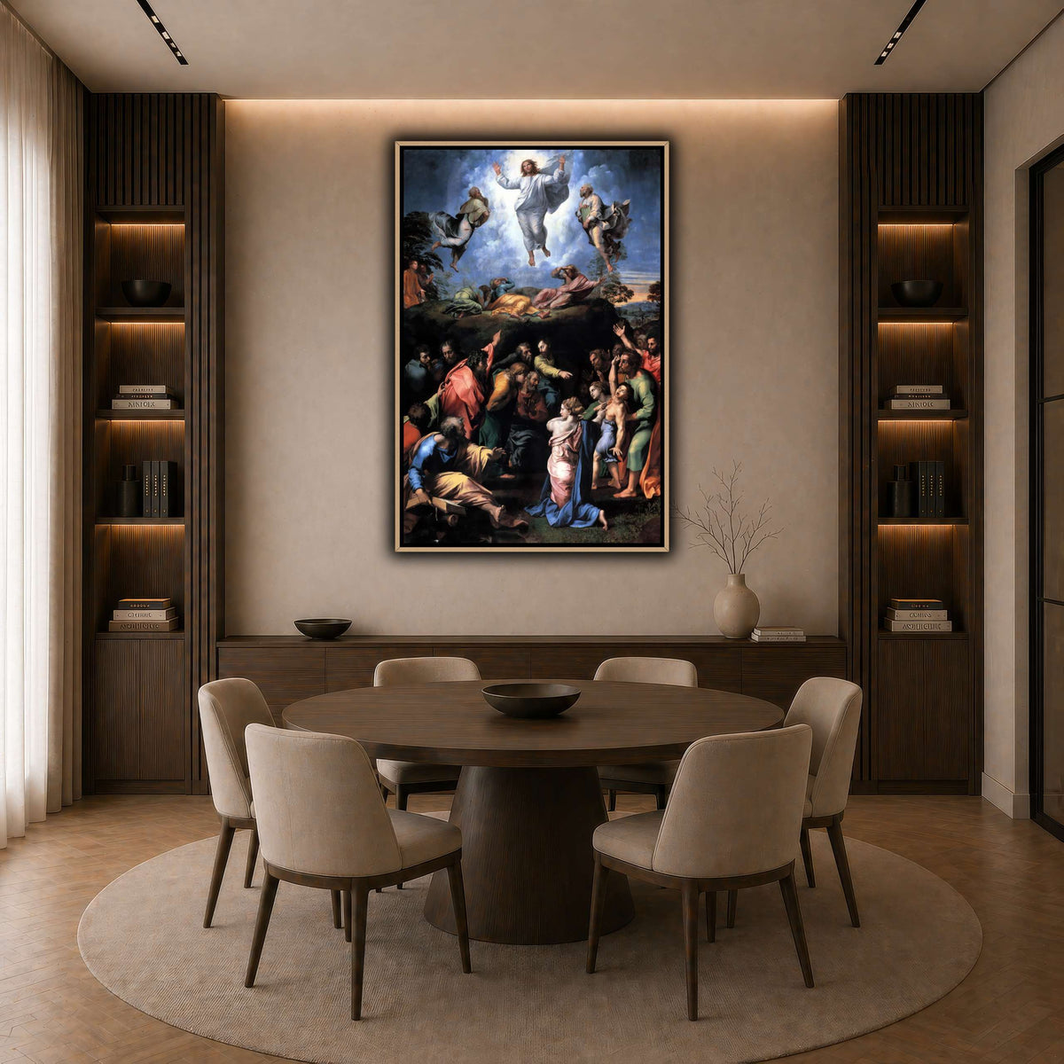 Raffaello_Sanzio_Transfiguration dark neutral-dining room