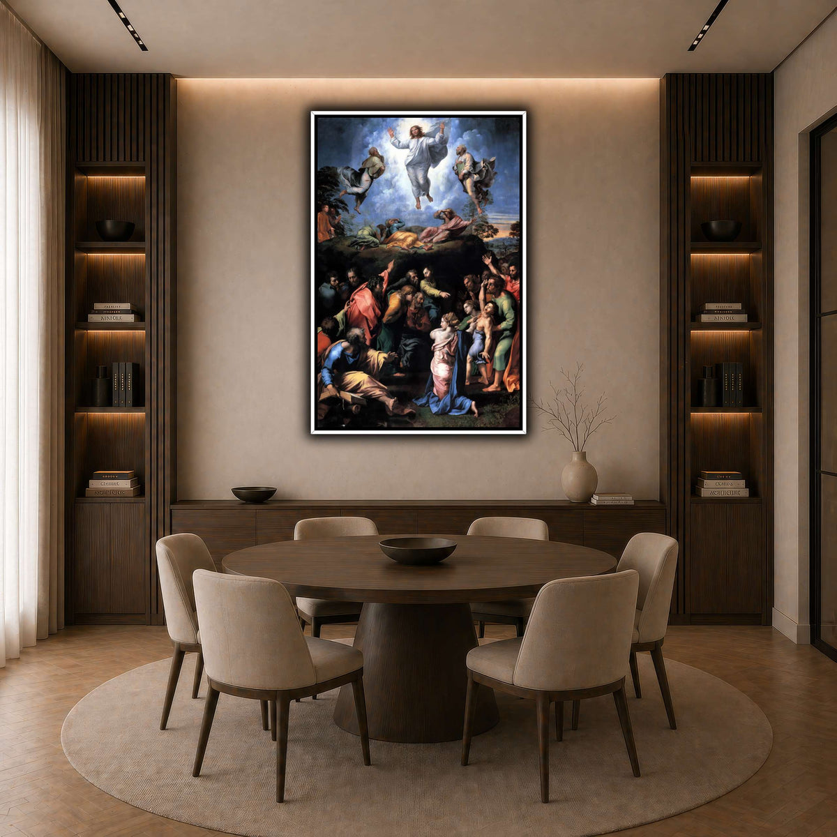 Raffaello_Sanzio_Transfiguration dark neutral-dining room