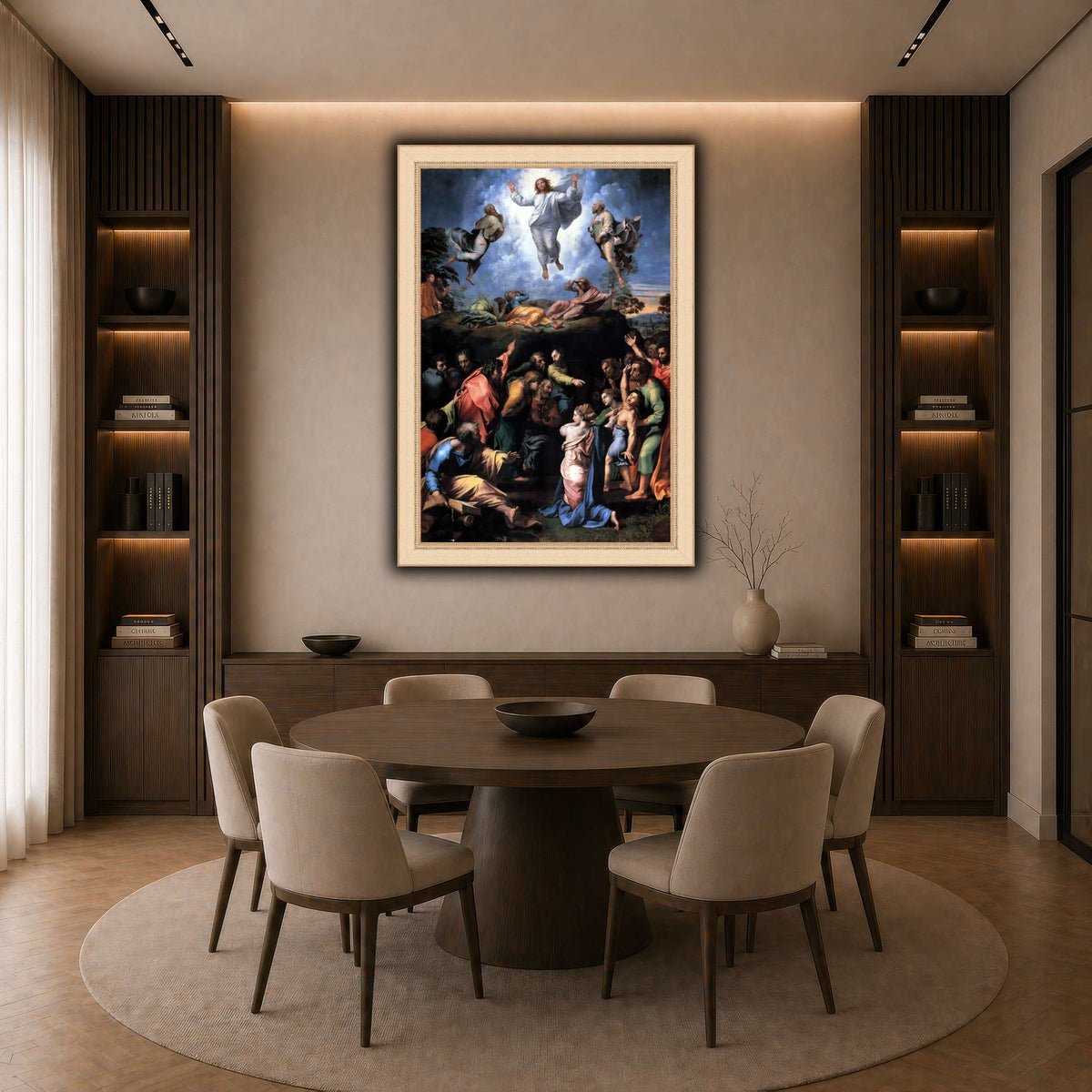 Raffaello_Sanzio_Transfiguration dark neutral-dining room