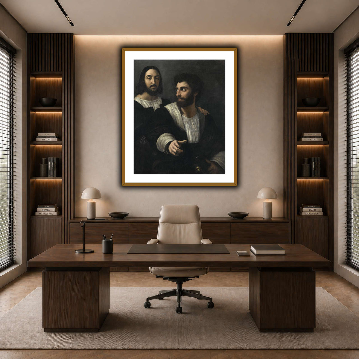 Raphael_self_portrait_with_a_friend dark neutral-office