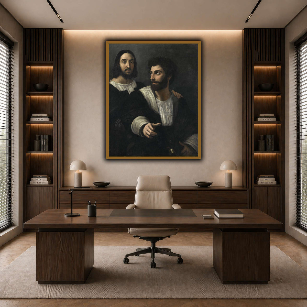 Raphael_self_portrait_with_a_friend dark neutral-office